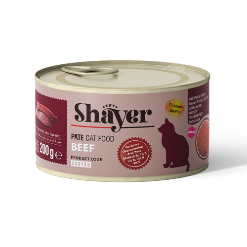 6269811300288 کنسرو گربه بالغ شایر گوشت گاو Shayer وزن 200 گرم