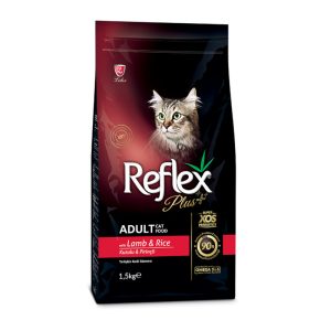 غذای خشک گربه بالغ رفلکس پلاس 1.5kg Reflex Adult Lamb & Rice
