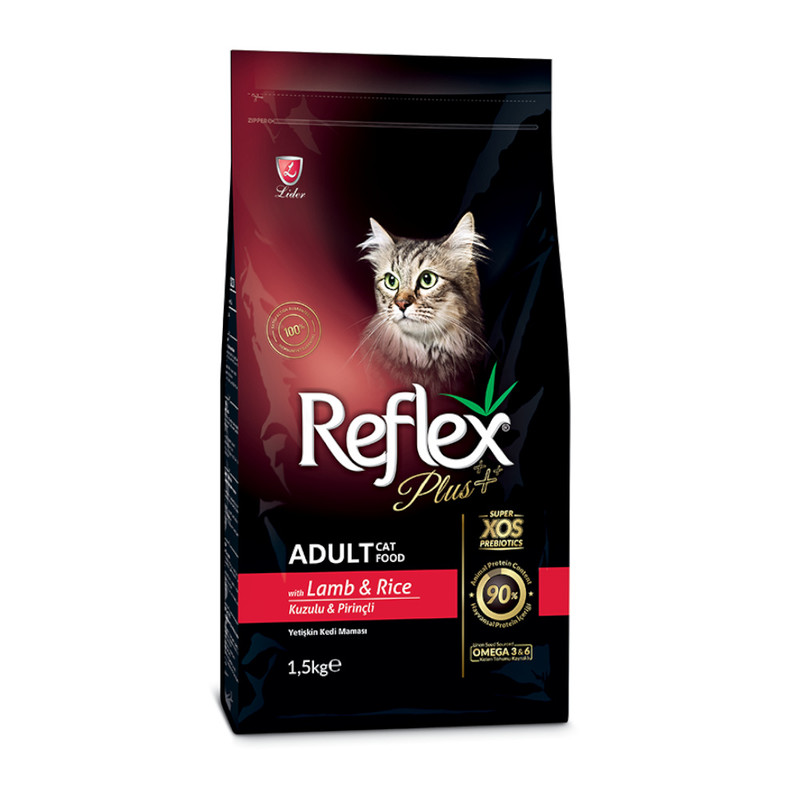 غذای خشک گربه بالغ رفلکس پلاس 1.5kg Reflex Adult Lamb & Rice