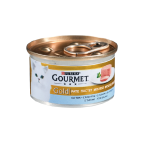 کنسرو گربه گورمت گلد مدل پته‌ای طعم ماهی تن 85gr