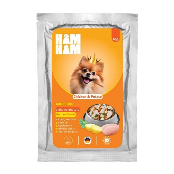 پوچ سگ هام هام مرغ و سیب زمینی Ham Ham وزن 150 گرم
