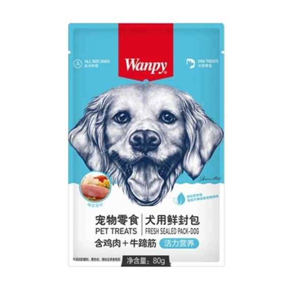 پوچ سگ ونپی تاندون مرغ و گوشت گاو 80g Wanpy
