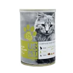 کنسرو گربه پته یو اس پت مرغ، سالمون و کدو سبز 430g US PET