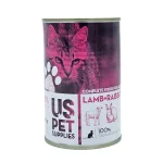 کنسرو گربه نچرال یو اس پت بره و خرگوش  400g US PET