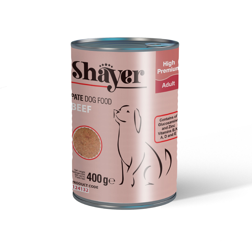 کنسرو پته سگ شایر گوشت 400g Shayer