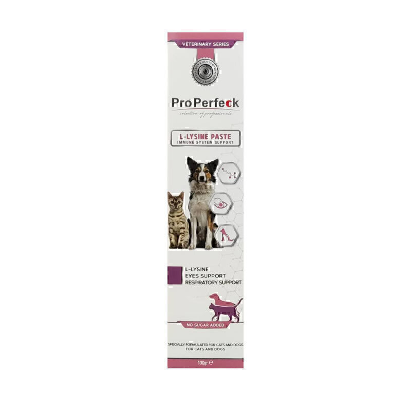 66b818ac01874a1ea189cb7df4673dd4 خمیر ال لیزین گربه 100g Properfect - Image 1