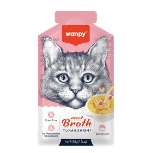 سوپ گربه ونپی ماهی تن و میگو Wanpy وزن 50 گرم