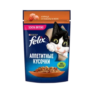 پوچ گربه فلیکس مرغ و گوجه 75g Felix