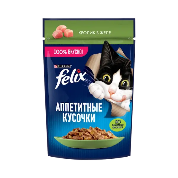 8445290141590 پوچ گربه فلیکس خرگوش 75g Felix - Image 1