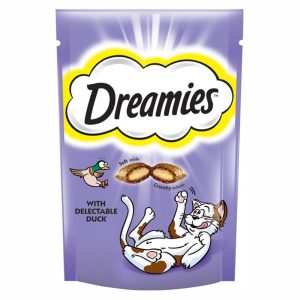 تشویقی گربه دریمیز مغزدار اردک Dreamies وزن 60 گرم