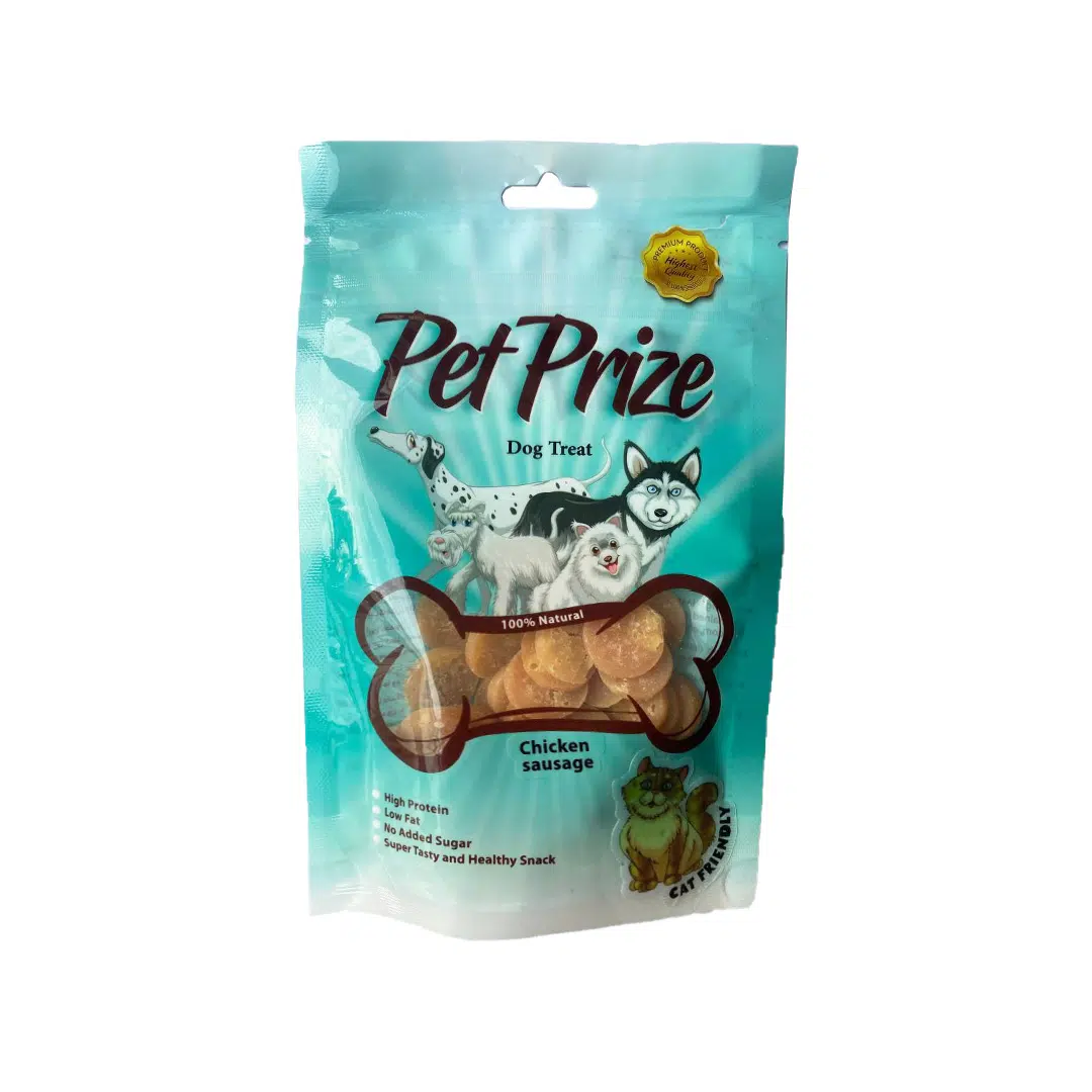 تشویقی سگ سوسیس مرغ نرم 50g PetPrize