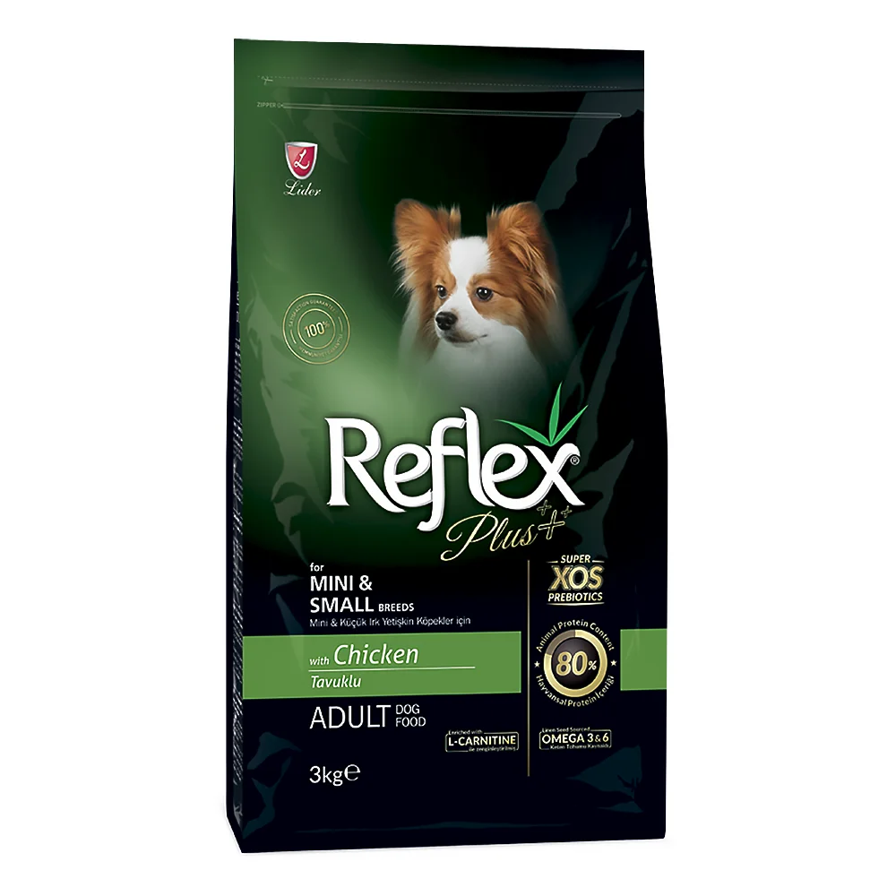 غذای خشک سگ بالغ رفلکس پلاس نژاد کوچک طعم مرغ ۳ کیلوگرم 3kg Reflex Plus