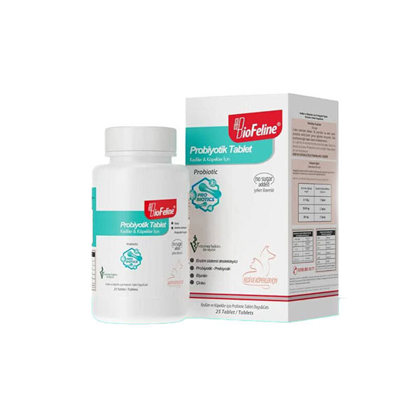 قرص پروبیوتیک سگ و گربه بیوفلاین BioFeline Probiyotic Tablet تعداد 25 عدد