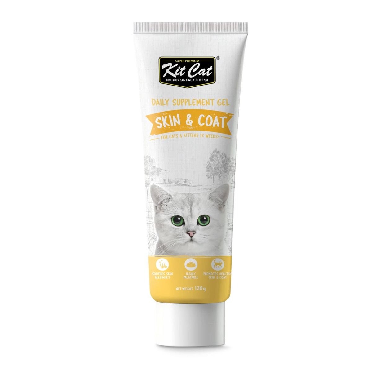 kitcat-supplement-gel-skin-coat-1 خمیر پوست و مو کیت کت 120g Kit Cat - Image 1
