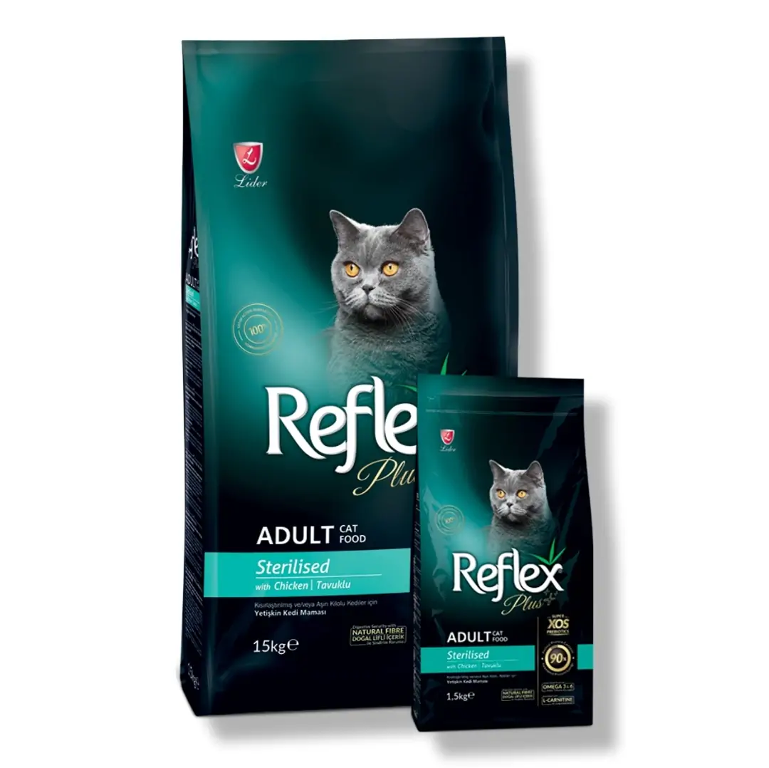 غذای خشک گربه بالغ عقیم شده رفلکس پلاس با طعم مرغ 1.5kg Reflex