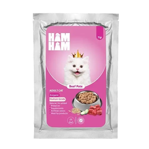 پته-گوشت پوچ گربه پته هام هام گوشت 75g Ham Ham - Image 1