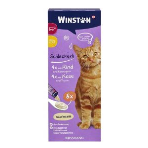 بستنی گربه وینستون گوشت و پنیر بسته 8 عددی Winston وزن 128 گرم