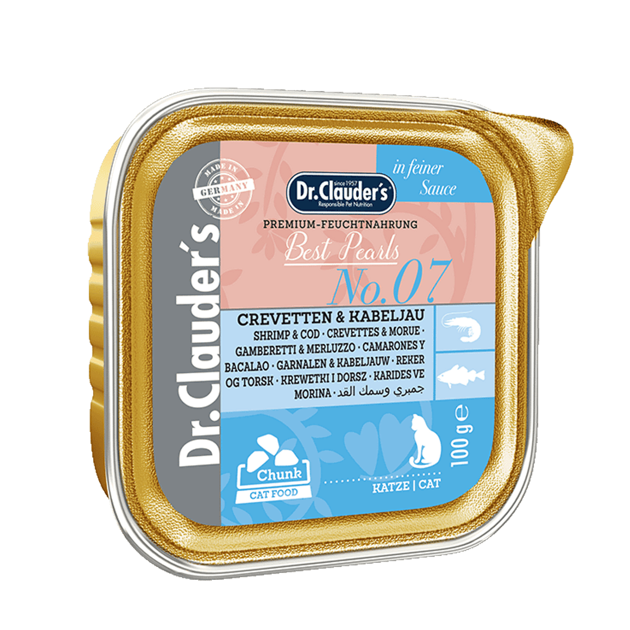 DrClauders-Crevette-Codfish-325_800x800__69457 copy ووم گربه میگو و ماهی دکتر کلادرز 100g - Image 1