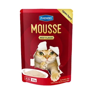 پوچ گربه بالغ فنبی موس گوشت گاو Faenbei وزن 85 گرم