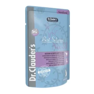 پوچ گربه دکتر کلادرز عقیم شده مرغ، اردک و جلبک Dr.Clauder’s وزن 85 گرم