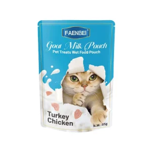 پوچ گربه فنبی چانک بوقلمون و مرغ در شیر بز Faenbei وزن 85 گرم