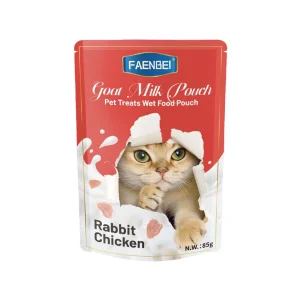 پوچ گربه فنبی چانک خرگوش و مرغ در شیر بز Faenbei وزن 85 گرم