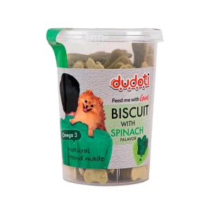 تشویقی سگ بیسکوییت اسفناج 150g dudoti