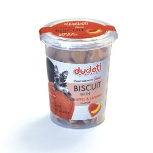 تشویقی سگ بیسکوییت سیب و موز 150g dudoti