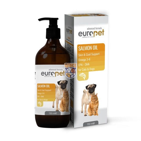 روغن ماهی سالمون سگ و گربه یوروپت Europet Salmon Oil حجم 150 میل