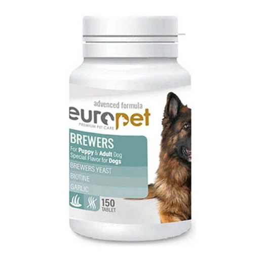 قرص مخمر تقویت پوست و مو سگ یوروپت Europet Brewers تعداد 150 عدد