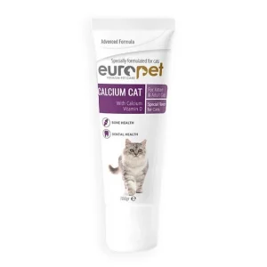 خمیر کلسیم گربه یوروپت Europet Calcium Paste وزن 100 گرم