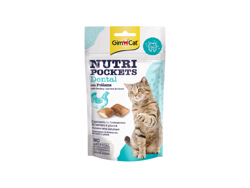 تشویقی گربه جیم کت نوتری پاکت دنتال مرغ Dental Gim Cat وزن 60 گرم