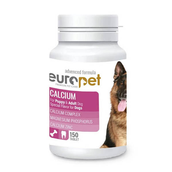 قرص کلسیم سگ یوروپت Europet Calcium تعداد 150 عدد