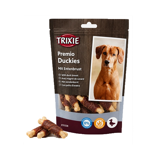 تشویقی سگ تریکسی استخوان دورپیچ اردک Trixie Premio Duckies وزن 100 گرم