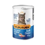 کنسرو گربه بالغ یامیکس چانک گوشت گاو و مرغ Yumix وزن 425 گرم