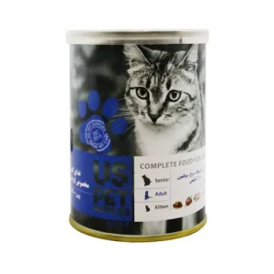 کنسرو گربه بالغ یو اس پت پته گوساله، مرغ و بوقلمون Us Pet وزن 430 گرم