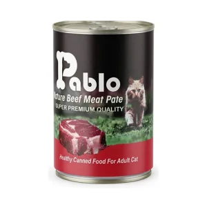 کنسرو گربه بالغ سوپرپرمیوم پابلو پته گوشت گوساله Pablo وزن 430 گرم