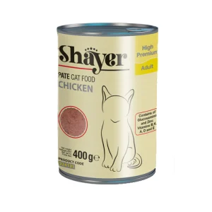 کنسرو گربه بالغ شایر پته مرغ Shayer وزن 400 گرم