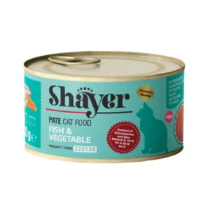 کنسرو گربه بالغ شایر پته ماهی و سبزیجات Shayer وزن 200 گرم
