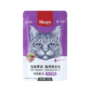 پوچ گربه بالغ ونپی مرغ Wanpy وزن 80 گرم