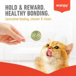 تشویقی آبنباتی گربه ونپی مرغ، شیر بز وعلف گربه Wanpy Lollipop وزن 1.4 گرم