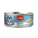 کنسرو گربه بالغ ونپی نچرال مرغ و ماهی کاد Wanpy وزن 95 گرم