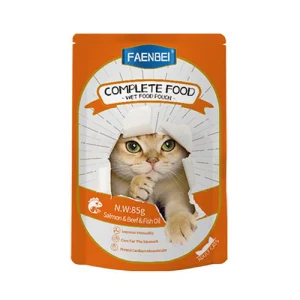 پوچ گربه بالغ فنبی پته ماهی سالمون، گوشت و روغن ماهی Faenbei وزن 85 گرم
