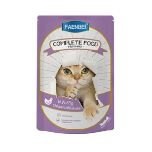 پوچ گربه بالغ فنبی میلک شیک مرغ Faenbei وزن 85 گرم