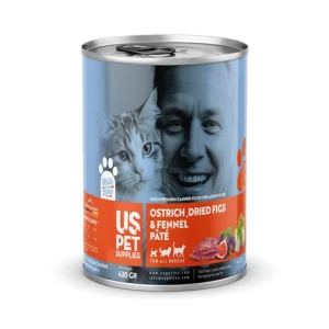 کنسرو گربه بالغ یو اس پت پته شترمرغ، انجیر و رازیانه Us Pet وزن 430 گرم