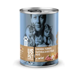 کنسرو بچه گربه یو اس پت پته مرغ، بوقلمون و تخم مرغ Us Pet وزن 430 گرم