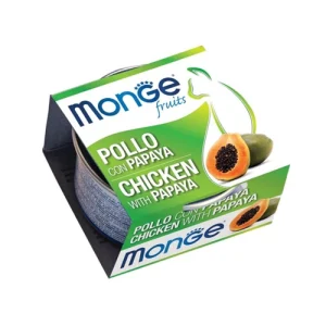 کنسرو گربه بالغ مونژه نچرال مرغ و پاپایا Monge وزن 80 گرم