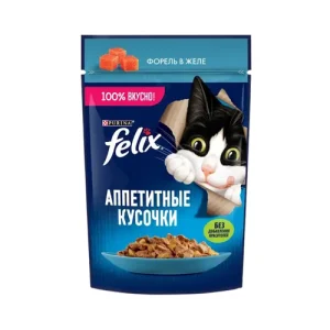 پوچ گربه بالغ فلیکس ماهی تن در ژل Felix وزن 75 گرم