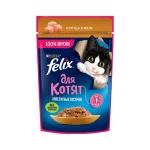 پوچ بچه گربه فلیکس مرغ در ژل Felix وزن 75 گرم