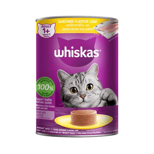 9310022807114 کنسرو گربه بالغ ویسکاس ماهی ساردین Whiskas وزن 400 گرم